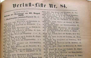 1870/71: Verlustliste Nr. 84