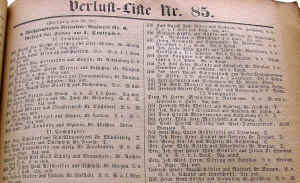 1870/71: Verlustliste Nr. 85