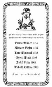 Glogau (poln. Glogów), Ehrentafel der Schützengilde