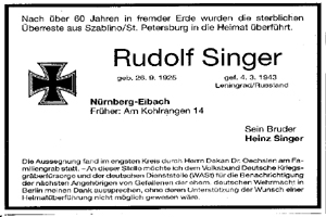 SINGER, Rudolf