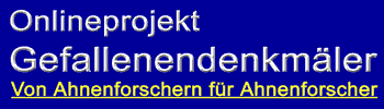 Banner des Onlineprojekt Gefallenendenkmäler