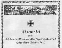 Verlustliste: Brandenburgisches Jäger-Bataillons Nr. 3 (Jäger-Sturm-Bataillon Nr. 3)