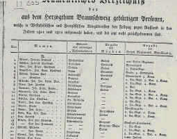 Verlustliste: Personen aus dem Herzogtum Braunschweig, 1811-1812